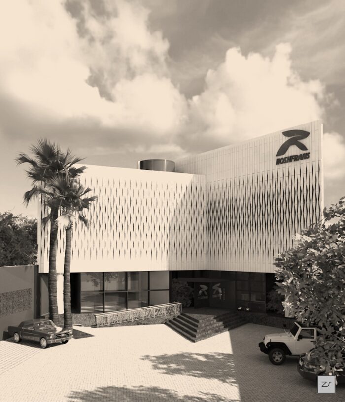 Diseño de fachada para corporativo Roshfrans by Arzsan Arquitectura [zs]